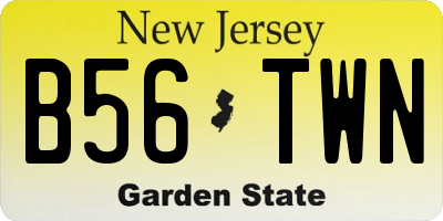 NJ license plate B56TWN