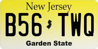 NJ license plate B56TWQ