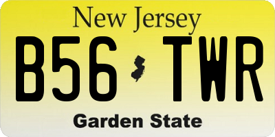 NJ license plate B56TWR