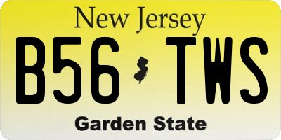 NJ license plate B56TWS