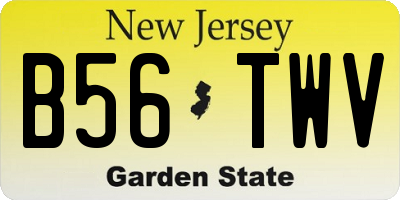 NJ license plate B56TWV