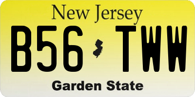NJ license plate B56TWW