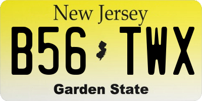 NJ license plate B56TWX