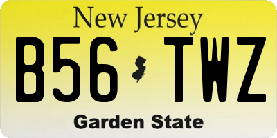 NJ license plate B56TWZ
