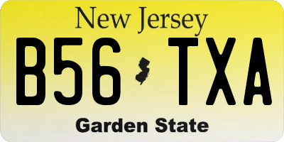 NJ license plate B56TXA