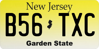 NJ license plate B56TXC