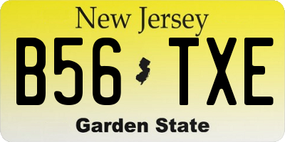 NJ license plate B56TXE