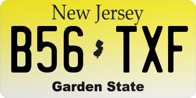 NJ license plate B56TXF