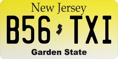 NJ license plate B56TXI