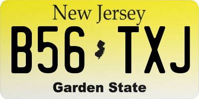 NJ license plate B56TXJ