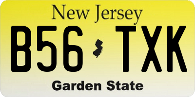NJ license plate B56TXK