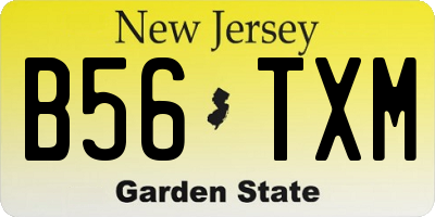 NJ license plate B56TXM