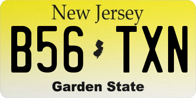 NJ license plate B56TXN