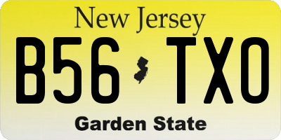 NJ license plate B56TXO
