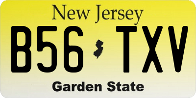 NJ license plate B56TXV