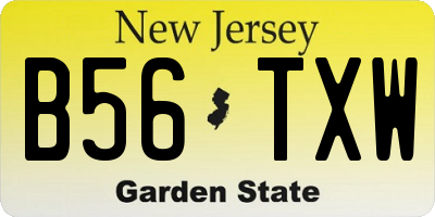 NJ license plate B56TXW