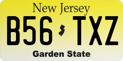 NJ license plate B56TXZ