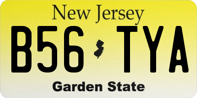 NJ license plate B56TYA
