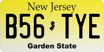 NJ license plate B56TYE