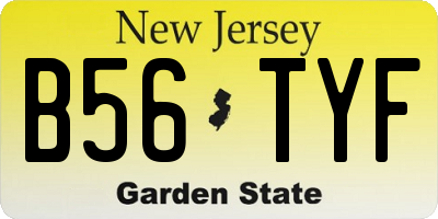 NJ license plate B56TYF