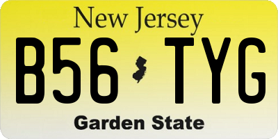 NJ license plate B56TYG