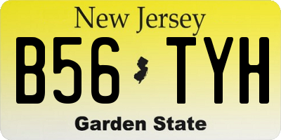 NJ license plate B56TYH