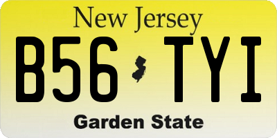 NJ license plate B56TYI