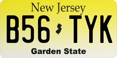 NJ license plate B56TYK
