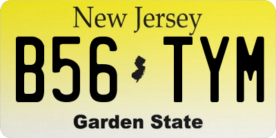 NJ license plate B56TYM