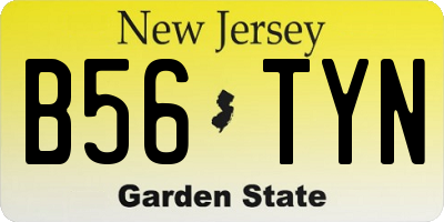 NJ license plate B56TYN