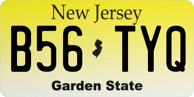 NJ license plate B56TYQ