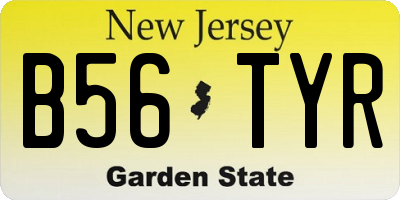 NJ license plate B56TYR
