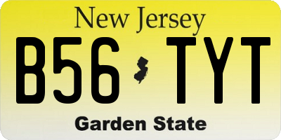 NJ license plate B56TYT
