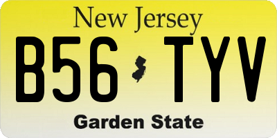 NJ license plate B56TYV