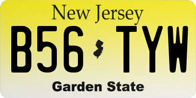NJ license plate B56TYW
