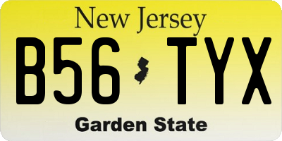 NJ license plate B56TYX