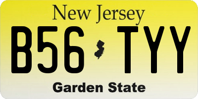 NJ license plate B56TYY