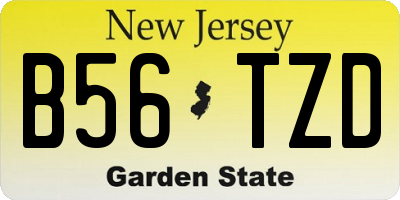 NJ license plate B56TZD
