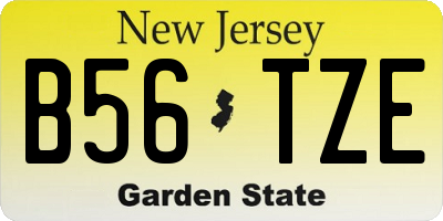 NJ license plate B56TZE