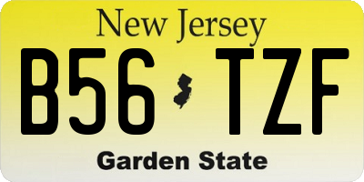 NJ license plate B56TZF