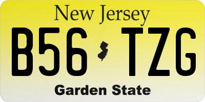 NJ license plate B56TZG