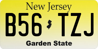 NJ license plate B56TZJ