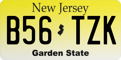 NJ license plate B56TZK
