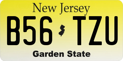 NJ license plate B56TZU