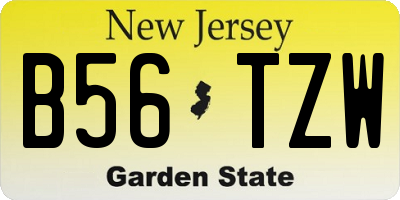 NJ license plate B56TZW