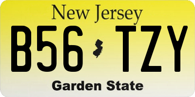 NJ license plate B56TZY
