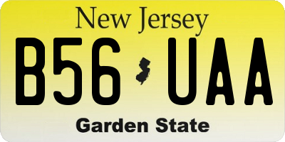 NJ license plate B56UAA
