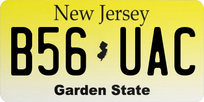 NJ license plate B56UAC