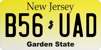 NJ license plate B56UAD