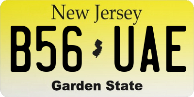 NJ license plate B56UAE